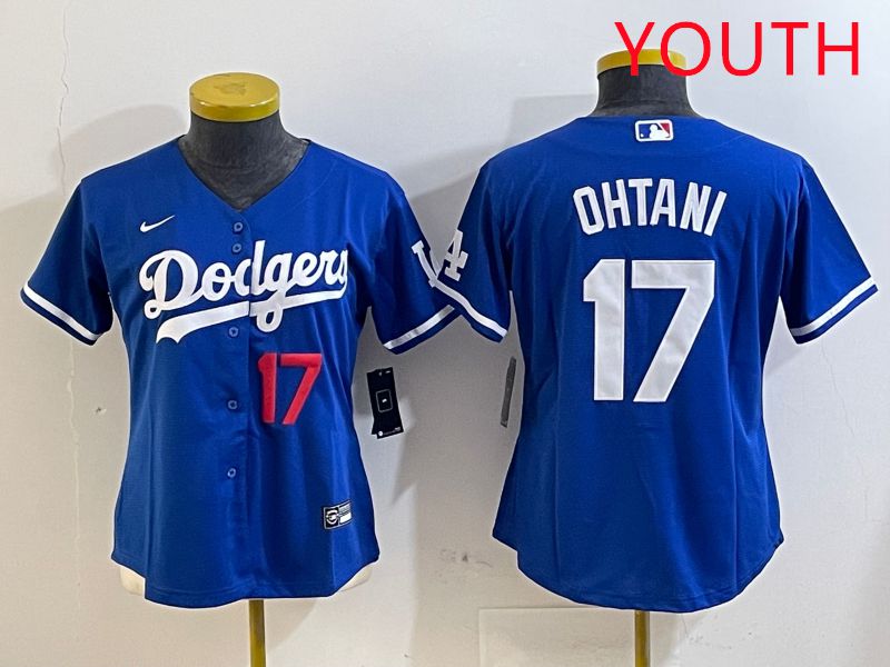 Youth Los Angeles Dodgers #17 Ohtani Blue Game 2025 Nike MLB Jersey style 3187